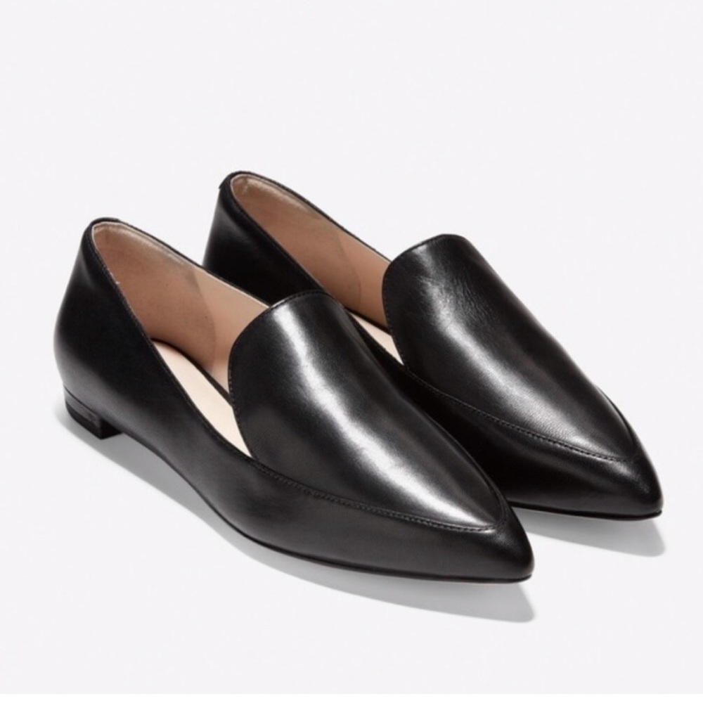 Cole Haan pointed toe loafer / flat - black